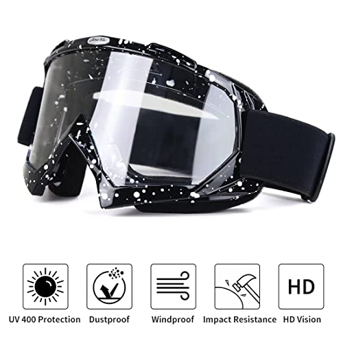 Jamiewin Motocross Goggles Atv Dirt Bike Motorcycle Clear Lens Utv Mx Otg Offroad Riding Goggles Anti Uv Dustproof Anti Fog Racing Skiing Goggles For Men Women Youth Kids #TOP2