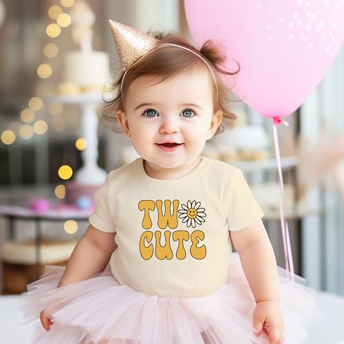 Two Cute Daisy Birthday Shirt for Baby and Toddler Girls for Birthday Party Gift Outfit2