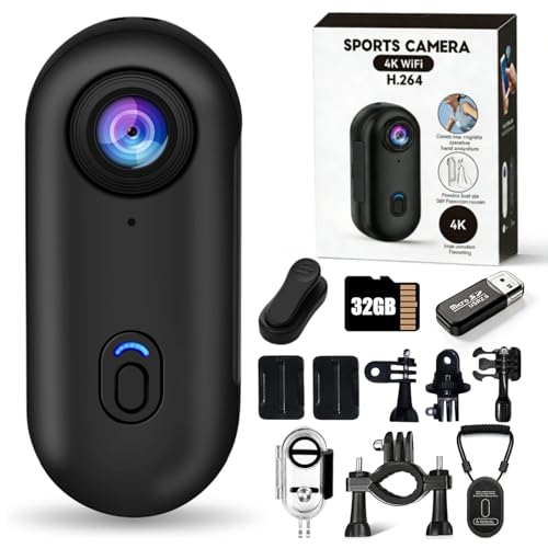 4K�T���A�N�V�����J�����A2026�N�V�^POV Record PRO 2.0�A�~�j�{�f�B�J�����A�h���P�[�X�t���E�F�A���u���|�P�b�gVlog�J�����A120°���L�p�A�T�C�N�����O�A�_�C�r���O�r�f�I�^��p (�u���b�N32GB)