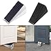 2PCS Heavy Duty Metal Door Stop Wedge Door Stoppers, Adjustable Spring Loaded Door Stopper Up to 3 inch Tall, Windproof and Anti-Collision, Silver+Black