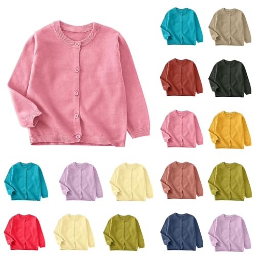 Girls Cardigans Sweaters Casual Solid Long Sleeve Cozy Soft Fall Winter Kids Knitted Outerwear for 2-10 Years2