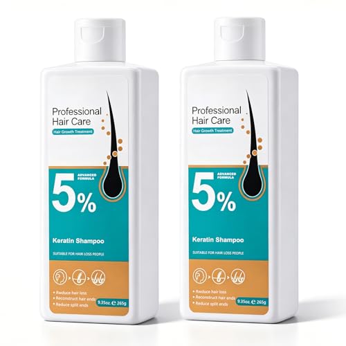 5% Minoxidil Shampoo for Women & Men - Hair Growth Shampoo Anti Hair Loss Treatment for Thinning Hair & Receding Hairline Strengthens Roots & Promotes Regrowth (2PCS) (B-2)