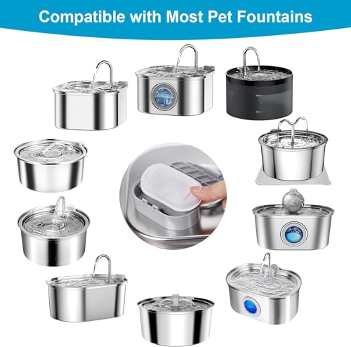 Katzenbrunnen Filter, Vindox 16 Stück Ersatzfilter mit Aktivkohle Kohlefilter für 2L/3.2L/4L Edelstahl Trinkbrunnen Katzen,Trinkbrunnen filter Haustierfilter für Katzen und Hunde Wasserbrunnen
