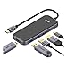 USB C HUB Adapter, QGeeM 5-in-1 USB Dongle with 4K USB C to HDMI, 2 USB 3.0, 1 USB C to USB 3.0, USB-C 100W PD Charger for MacBook Pro 2019/2018 IPad Pro, Chromebook, XPS,Type-C Adapter