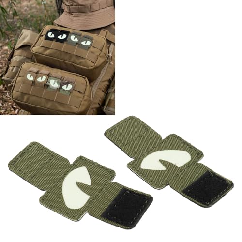 2 pçs gato olhos remendo reflexivo gancho loop design lona luminosa gato olhos remendo para chapéus