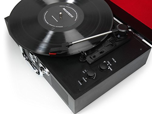 Ricatech RTT21 Tourne-Disque, Tourne-Disque Portatif Léger avec des Hauts-Parleurs, Trois Vitesses, RCA, Bluetooth, Prise Casque, Lecture MP3. Magnifique Valise de Lecteur de Style de Vinyle (Noir) - Les Beatles, Paul McCartney, John Lennon, RIngo Starr, George Harrison Ricatech RTT21 Tourne-Disque, Tourne-Disque Portatif Léger avec des Hauts-Parleurs, Trois Vitesses, RCA, Bluetooth, Prise Casque, Lecture MP3. Magnifique Valise de Lecteur de Style de Vinyle (Noir) – Image 3