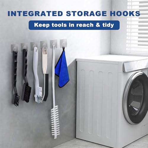 Image of 8PCS Cleaning Brush Set for Front Load Washing Machine, Multi-Function Washer Cleaner Brush Kits Includes Long Handle Roller Brush for Washer Rubber Seal, Gap Scrubber, Silicone Gasket Brush & More