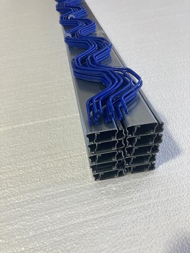 USA Made Spring Lock Channel 20pk + Wire - 6ft Galvanized Steel Greenhouse Clips - Michigan Manufactured Wiggle Wire Channel for Poly Film
