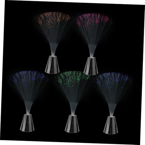 SHINEOFI 5pcs Multicolor Changing Gypsophila Fiber Optic Lamp Battery Holiday Wedding Centerpiece Light Unique Decorative Fiber Optic Light for Home Office and Party Favors