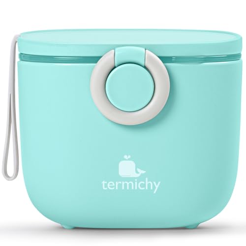 Image of Termichy Baby Formula Dispenser, Portable Milk Powder Dispenser Container with Carry Handle and Scoop for Travel Outdoor Activities with Baby Infant, 8.8OZ, 0.55LB, 250g (Blue)