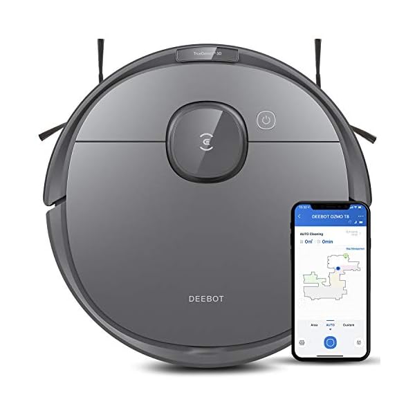 Ecovacs Deebot T8 Robot Vacuum and Mop Cleaner, Precise Laser Navigation, Multifloor Mapping