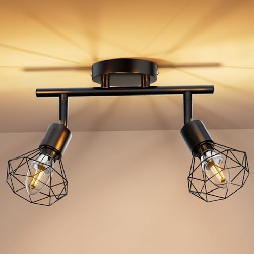 Deckenleuchte LED Deckenlampe 350° LED Deckenstrahler Lamp E14 2 Flammig Deckenspots Schwenkbar Schwarz Lampen Küchenlampe Wohnzimmer, Flurlampe Hanging Ceiling Modern für Küche, Flur,Schlafzimmer Deckenleuchte LED Deckenlampe 350° LED Deckenstrahler Lamp E14 2 Flammig Deckenspots Schwenkbar Schwarz Lampen Küchenlampe Wohnzimmer, Flurlampe Hanging Ceiling Modern für Küche, Flur,Schlafzimmer