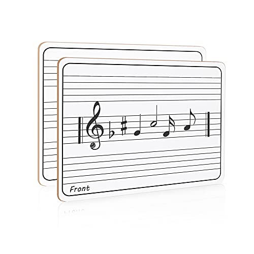 Grope Dry Erase Music Staff Whiteboard 9 X12  Musical Lines Blank Double Sided Home School Learning Lapboards for Kids Portable Music Notation White Board ( 2 Piece Lot )