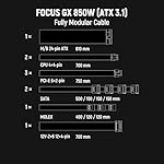 Seasonic Focus GX 850W Power Supply ATX 3.1 PCIe 5.1 (12V-2x6) 10 Years Warranty Cybenetics Platinum Fully Modular RTX 5080 AMD RX 9000 Ready - Image 3