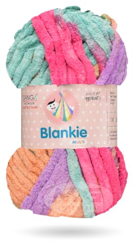 Image of M.G ENTERPRISE Knitting Yarn Thick Chunky Wool, Blankie Multi Camellia 400 GMS Best Used with Knitting Needles- Art-BFHD