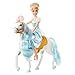 Mattel Disney Princess Toys, Cinderella Fashion Doll & Horse with Saddle, Brushable Mane & Tail & Styling Accessories, Inspired by the Movie