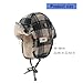 YUEHUINIAO Fashionable Checkered Fleece Lined Lei Feng Hat with Soft Interior for Winter Warmth Lightweight Polyester Fiber