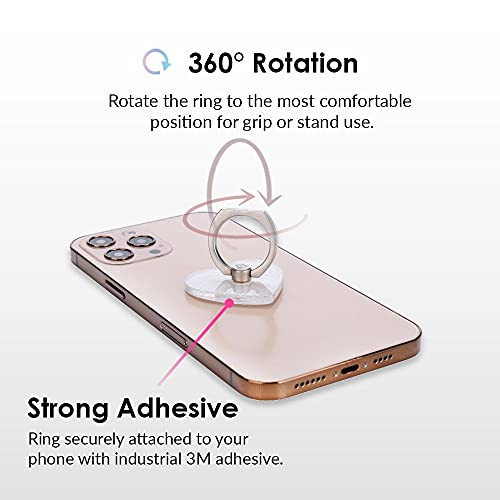 Image of Velvet Caviar Cell Phone Ring Holder - Finger Ring & Stand - Improves Phone Grip Compatible with iPhone, Galaxy and Most Smartphones (Stardust Glitter)