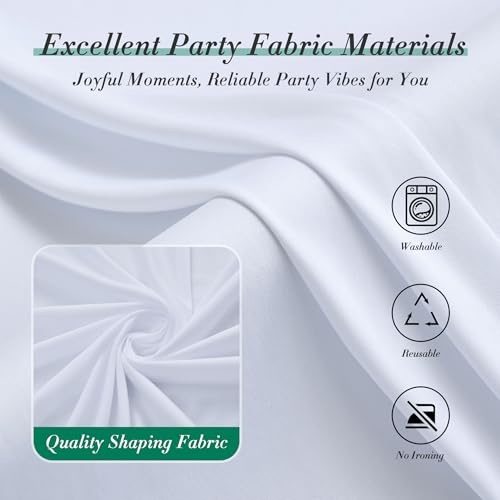 10 ft x 8 ft Wrinkle Free White Backdrop Curtain for Wedding Parties, Polyester Photography Backdrop Drapes for Birthday Parties Stage Backdrop Stand, White Background Curtains 5x8FT 2 Panels by Outpain - Image 5