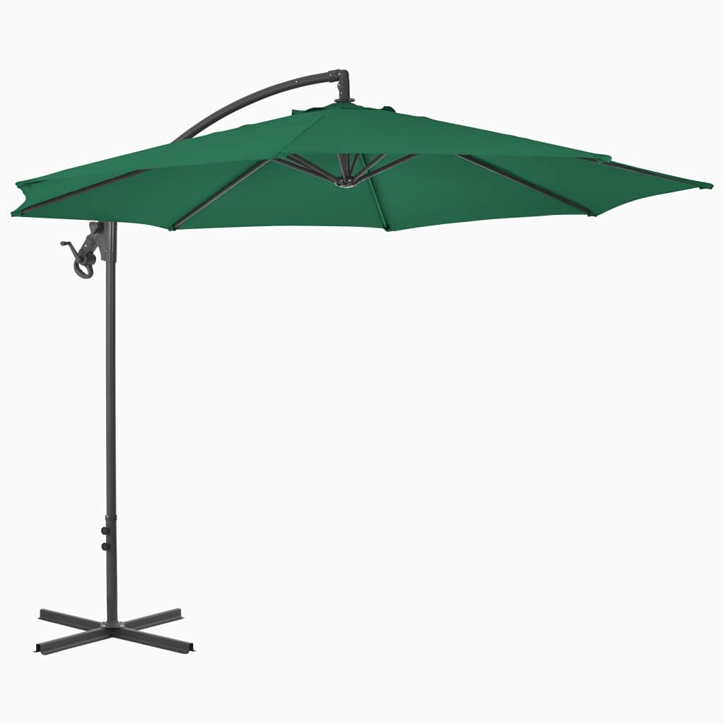 Parasol ogrodowy na rośliny, parasol ogrodowy z masztem stalowym, 300 cm, zielony