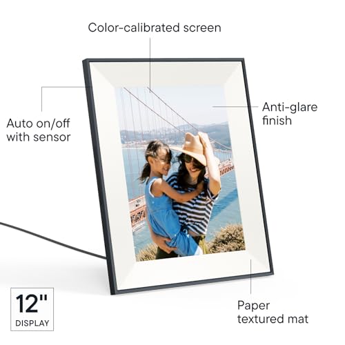 Image of Aura 12 inch HD WiFi Digital Picture Frame - Free Unlimited Cloud Storage - Send Photos from Phone - No Subscription - Auto On /Off - Gift for Parents & Grandparents (Black Mat, 12 inch)