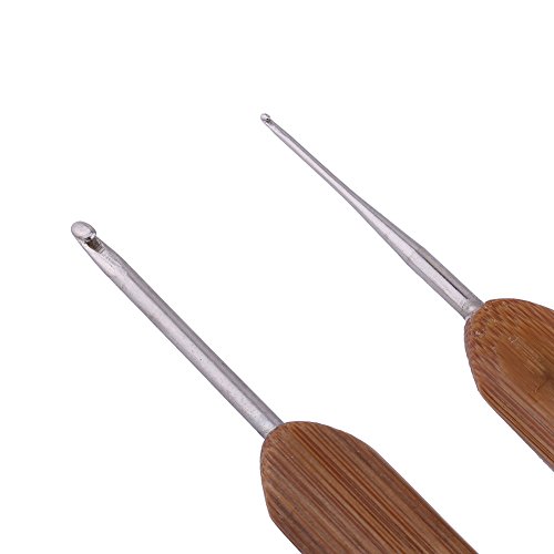 10 PCS Dreadlocks Ganchos de crochê 0,5-2,75 mm Agulha de crochê Extensões de cabelo de bambu Agulha