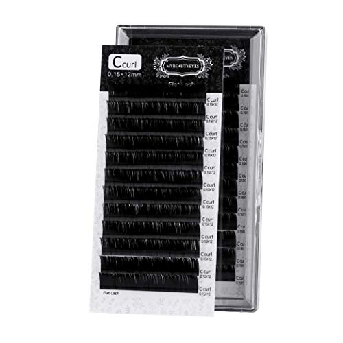 Preisvergleich Produktbild Wimpernverlängerunugen Flat Lash / Individuelle Wimpernverlängerungs Zubehör Salonverwendung / C Curl Dicke 0.10-0.20mm und Länge von 8-15mm MIX (0.15mm, 12mm)