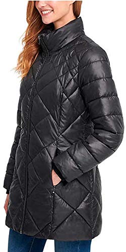 Andrew Marc Women's Long Puffer Jacket With Hood, Black, Small #TOP1