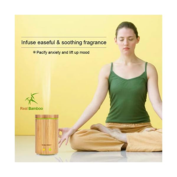 InnoGear Real Bamboo Essential Oil Diffuser, Ultrasonic Aromatherapy Diffusers Cool Mist Humidifier Waterless Auto Shut-Off - Image 6