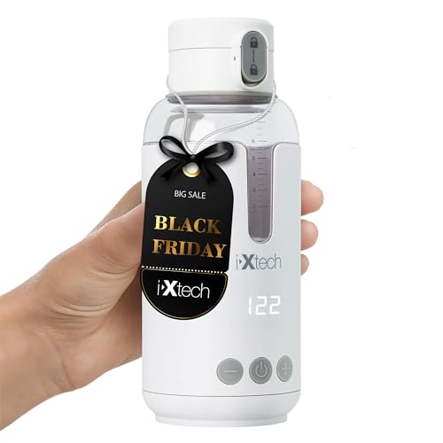 Image of IXTECH Portable Water Warmer for Baby Formula, Milk, 8 oz., Electric Warming with Adjustable Temperature Control, Leak-Resistant Spout, Rechargeable and Wireless