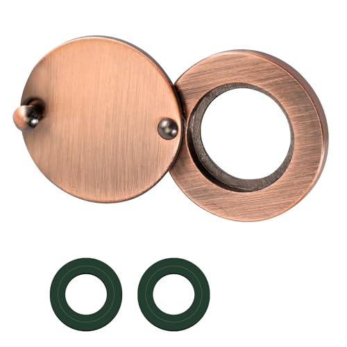 Peephole Cover, Door Viewer Peephole Cover with Self Adhesive Installation Tool Peep Hole Covers Peephole Cover for Apartment Door Peephole Protector for Dormitory Hotel Home (Red Bronze)