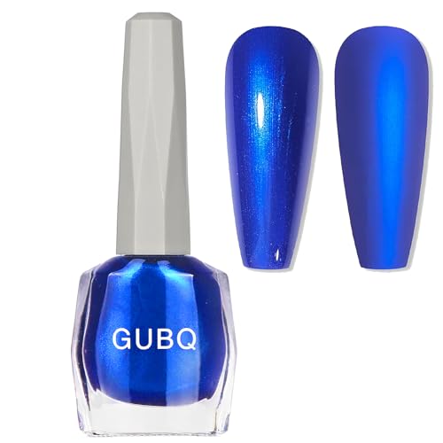 Blue Pearl Nail Polish - Shiny Pearlescent Navy Blue Nail Varnish - No Bake 60 Second Quick Dry nail polish - Breathable Nail pPlish Hard Wearing Non Chip For DIY nail Art At Home