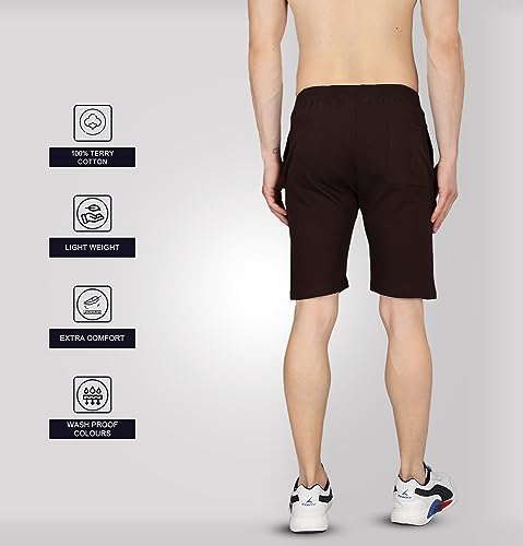 Image of Sleepynuts Regular Fit Terry Cotton Plain Shorts for Men