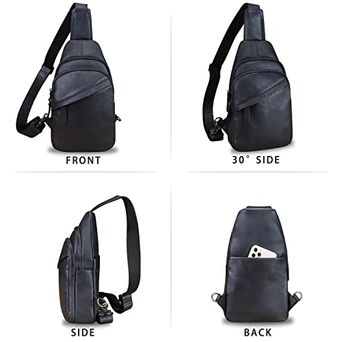 Genuine Leather Silng Bag for Men and Women Vintage Leather Sling Backpack Fashion Shoulder Crossbody Bag Chest Purse4