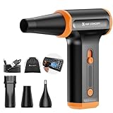 K&F CONCEPT Electric Air Duster 110.000 U/min, kabelloser Druckluftstaubbläser mit 5000mAh, bürstenlosem Motor, inklusive 3 Düsen zur Reinigung von Computer, Tastatur, Haushalt, Outdoor und Auto