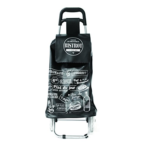 Totally Addict sh1520 Mueble Course Bistrot, Metal/PVC, Negro/Topo, 35,5 x 32,5 x 94,5 cm