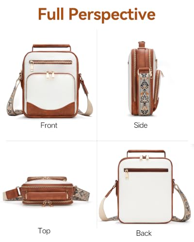 Image of Large Crossbody Bags for Women,Boho Strap Vegan Leather Purse | Built-in Wallet RFID Womens Crossbody Purse,Structured, Multi Pockets, Versatile Shoulder Bag for Travel,commuting,daily