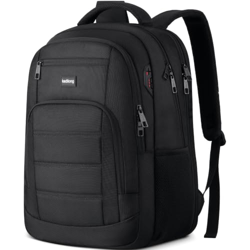 kadilong School Backpacks for Teen Boys Laptop Backpack Men,Bookbag College Computer Bag with USB Charging Port for Work Business Middle High School Student,Black