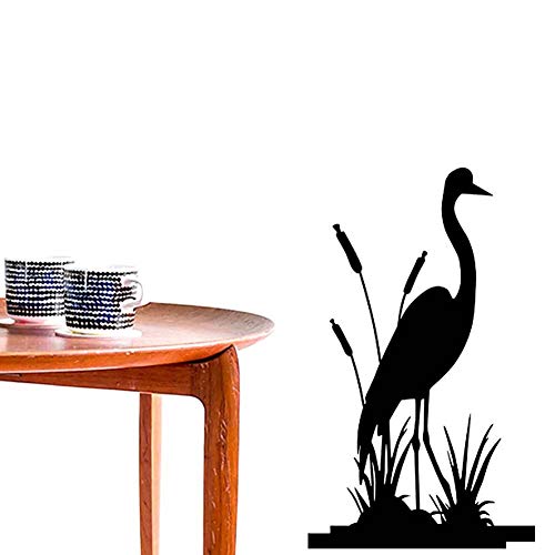 Vinilo Decorativo Pájaro y Hierba 34x59 cm Negro miniatura 4