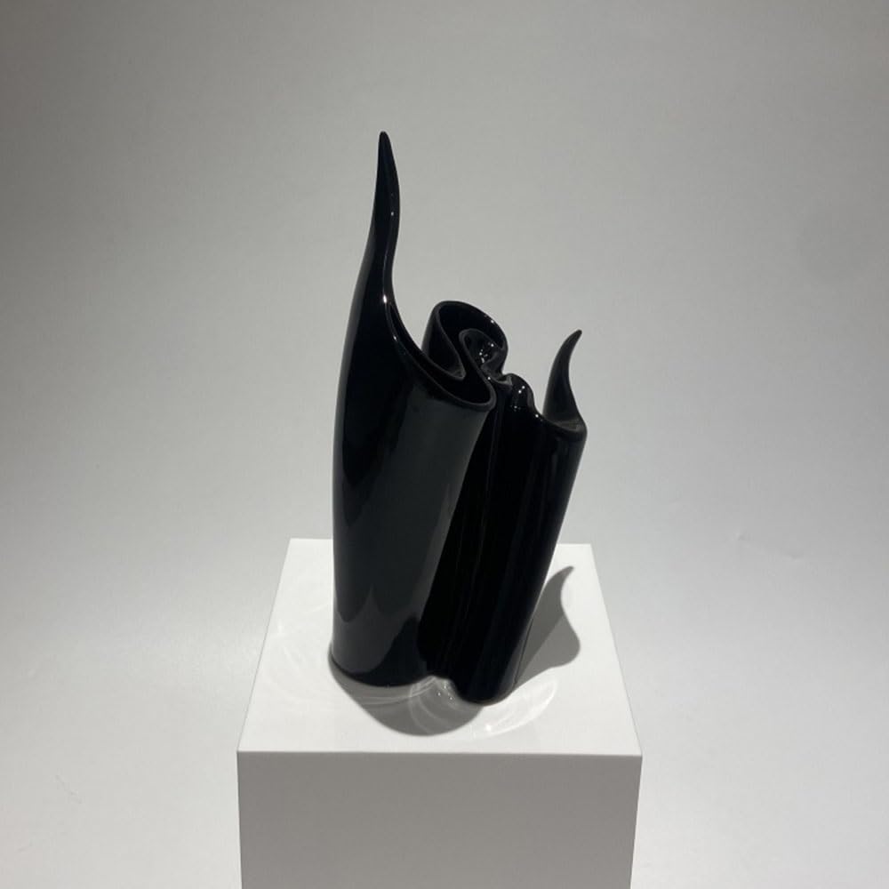 Wazon Żywy czarny ceramiczny wazon hydroponiczny do aranżacji kwiatów, ozdoba domu, suszone sztuczne kwiaty