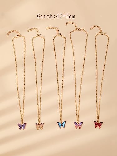 Shining Diva Fashion 5-6 Pcs Latest Stylish Butterfly Jewellery Necklace Set for Women Pendant Necklace Gifts for Girls - Image 4