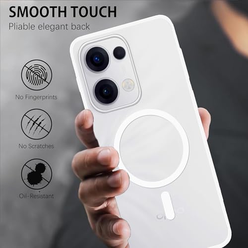 Image of amazon basics Luxury Paper Thin Case Cover for Oppo Reno 13 | Matte Finish | Compatible with magsafe | (White, Oppo Reno 13)