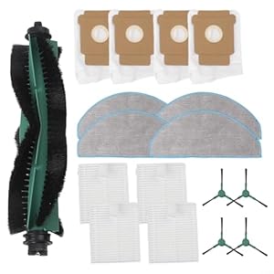 Ersatzteil-Set für Roomba 105 Hauptbürste, Seitenbürste, Wischtuch, Filtertasche, kompatibel mit Roboter-Staubsauger, AutoEmpty Dock Zubehör-Set (A)