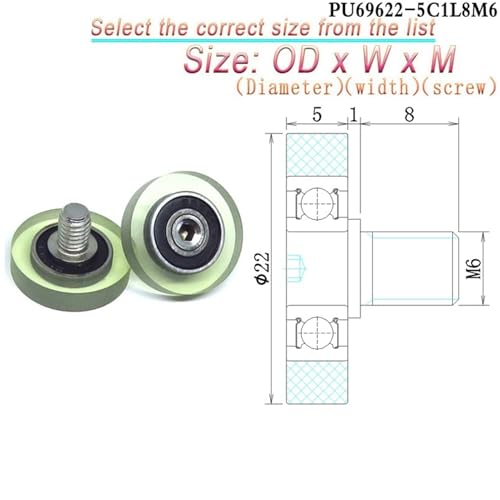 Galet polyuréthane 16mm anti-vibration contre le bruit des rails M4 - 5