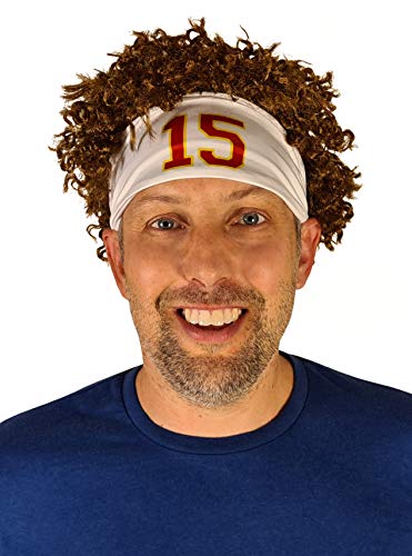 HandinHandCreations Football QB Headband Costume White Color Party Wig