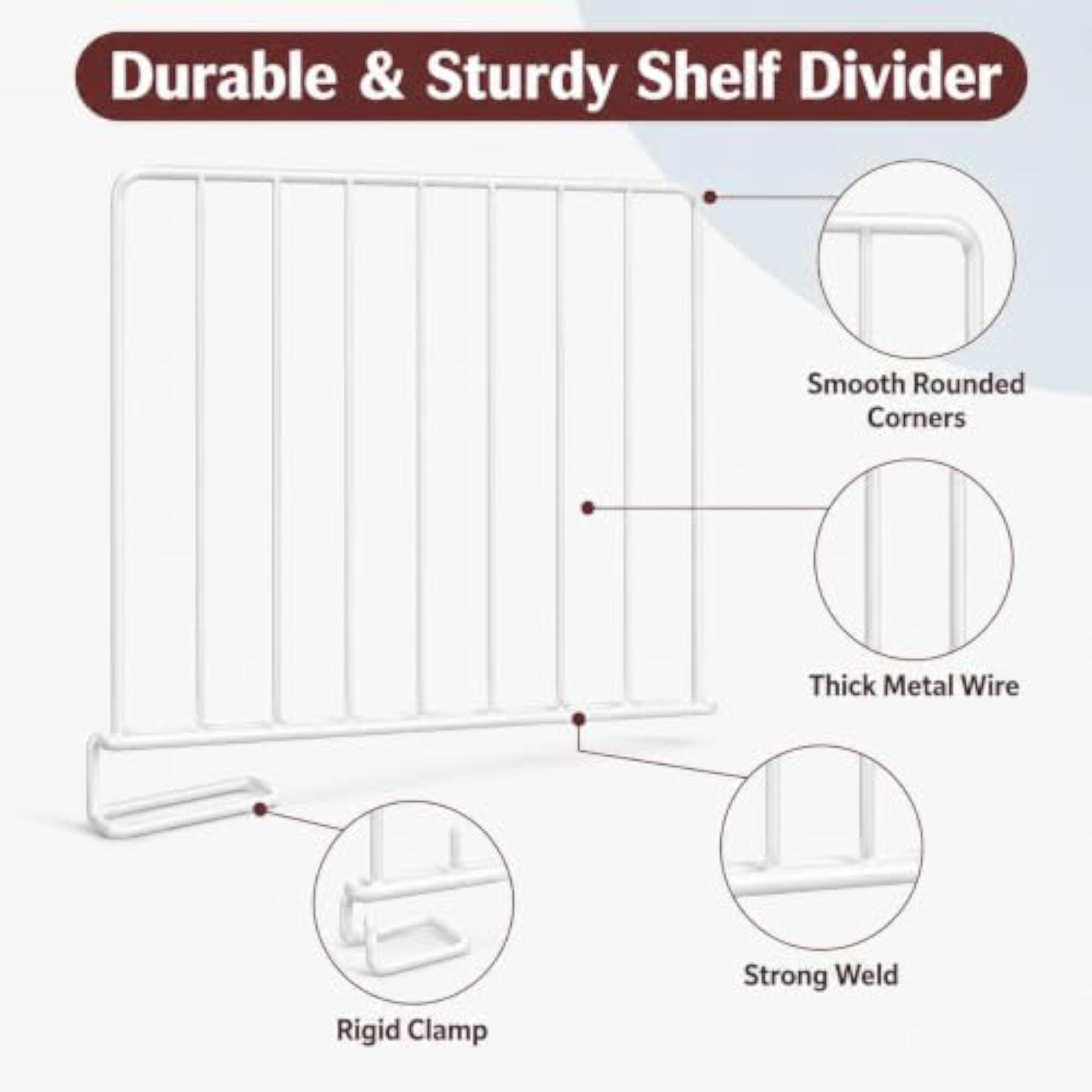 Metal Wardrobe Shelf Divider for Closet