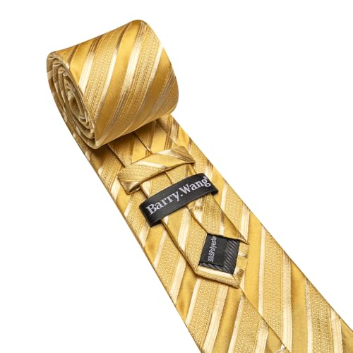 Image of Barry.Wang Mens Tie Set Plaid Check Neckties Formal Business Wedding Luxury Pocket Square Cufflinks