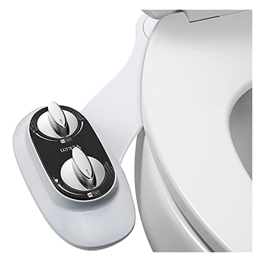 
                            Veken Non-Electric Bidet, Self Cleaning Dual Nozzle (Feminine/Bidet Wash) Bidet Attachment for Toilet, Fresh Water Sprayer Toilet Seat Attachment with Adjustable Pressure Control
                        
