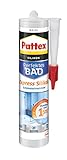 Pattex Perfektes Bad Express Sanitär Silikon, wasserfestes und schimmelresistentes Silikon für Bad und Küche, langlebige Dichtmasse für Fugen und Übergänge, weiß, 1 x 300 ml Kartusche