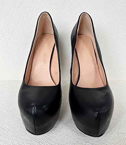 Frankie Hsu Ladies Sexy Elegant Platform Stiletto High Heeled Pumps, Cute Lovely Black Office Style, Big Large Size US4-19 Dressy Spike Shoes for Women Men2